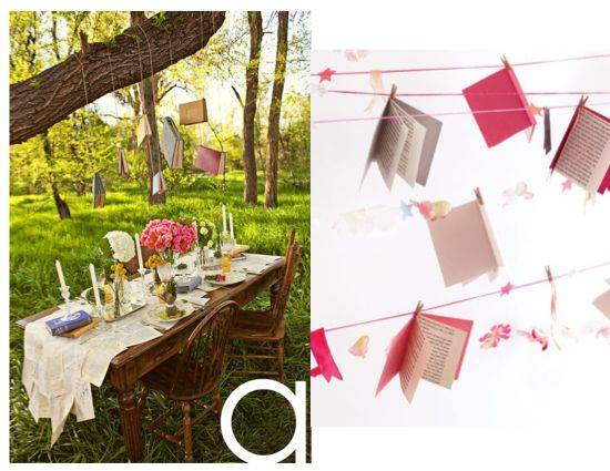 Be sure to set the table don't forget the bookish garlands