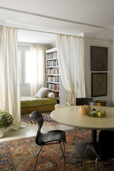 reading nook with curtains