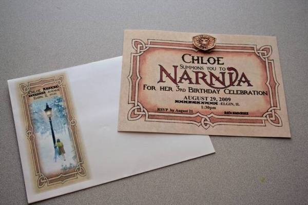 Narnia Birthday Invitations 1