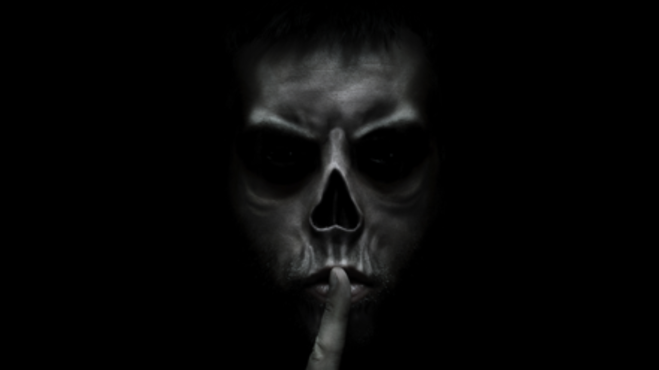 skull face shush creepy man killer death 470x248