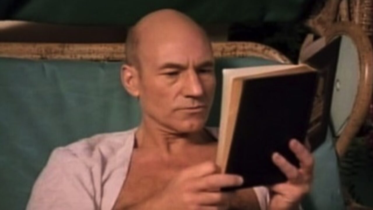 Picard Is Back Patrick Stewart S Best Bookish Moments On Tng