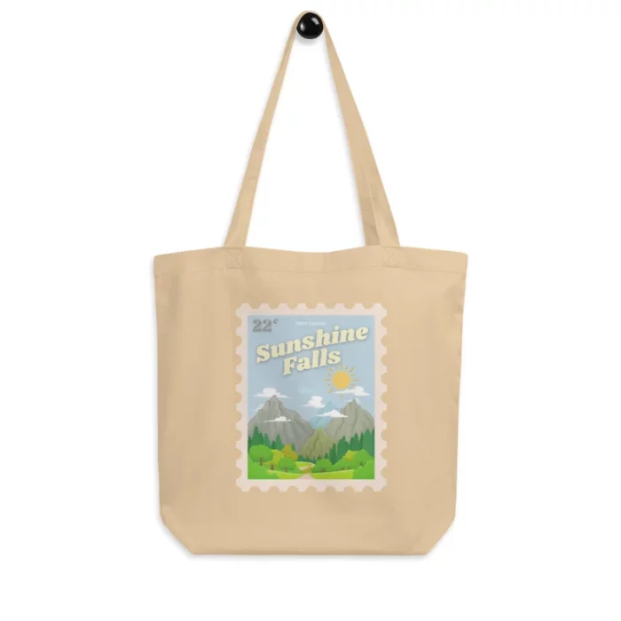 tote bag with postage stamp art for Sunshine Falls, South Carolina