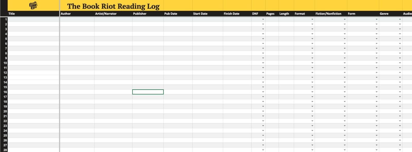 Book Riot Reading Log Preview Image