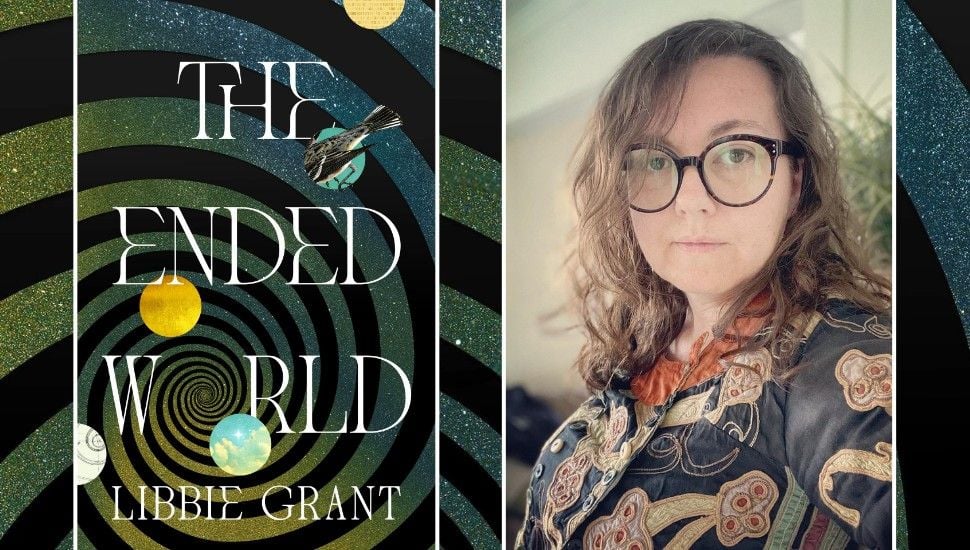 the cover of The Ended World and a photo of Libbie Grant