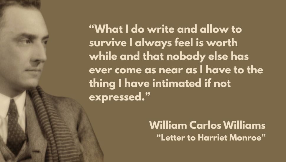 photo and quote of william carlos williams