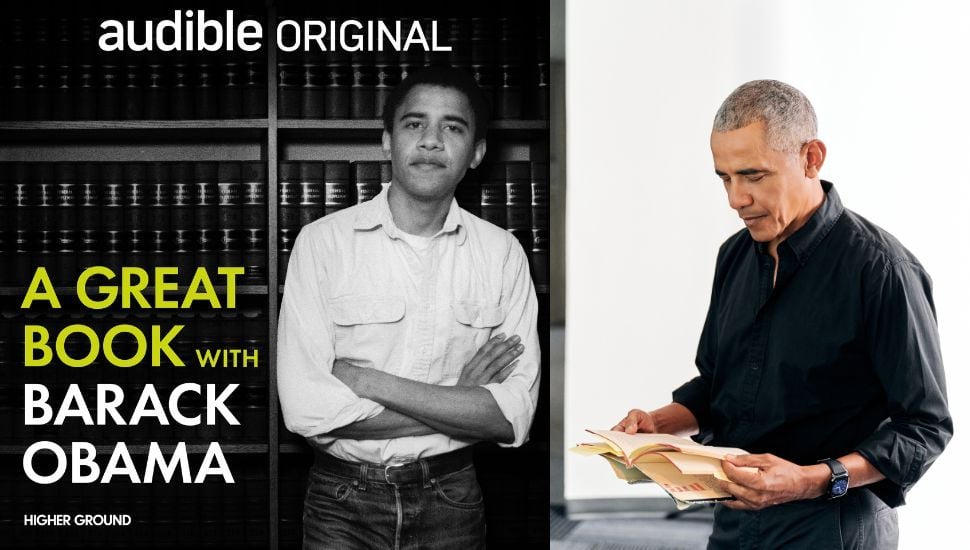 podcast art for A Great Book with Barack Obama next to an image of Obama
