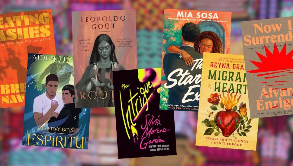 collage of seven books by Latine authors for Latine Heritage Month 2026