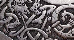 Image of a viking carving of a dragon